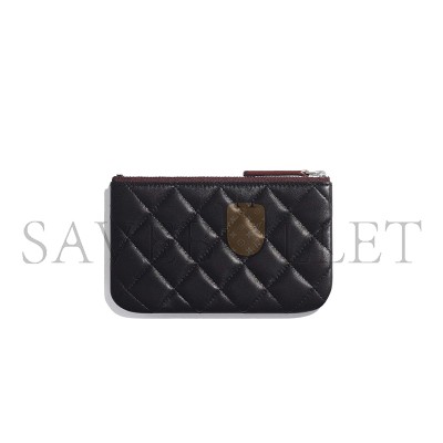 CHANEL CLASSIC MINI CLUTCH LAMBSKIN SILVER HARDWARE A82365 (15*9.5*1cm)
